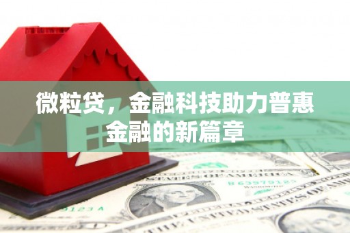 平江微粒贷，金融科技助力普惠金融的新篇章