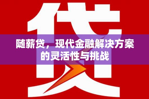 平江随薪贷，现代金融解决方案的灵活性与挑战