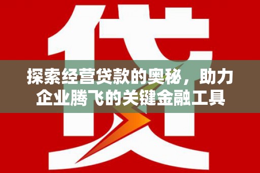 平江探索经营贷款的奥秘，助力企业腾飞的关键金融工具