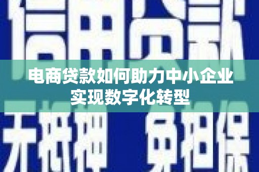 平江电商贷款如何助力中小企业实现数字化转型