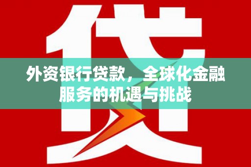 平江外资银行贷款，全球化金融服务的机遇与挑战
