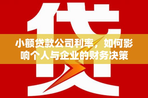 平江小额贷款公司利率，如何影响个人与企业的财务决策