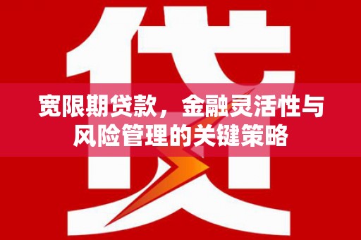 平江宽限期贷款，金融灵活性与风险管理的关键策略