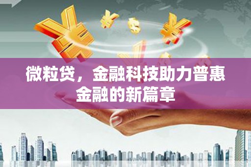 平江微粒贷，金融科技助力普惠金融的新篇章
