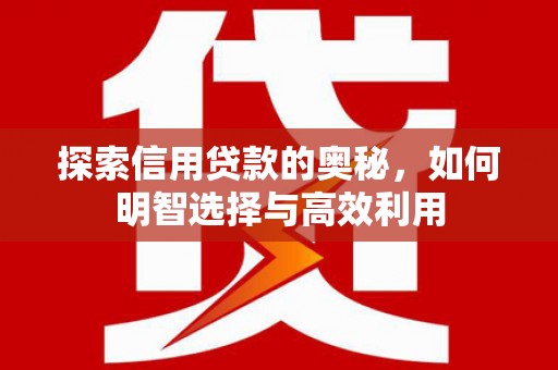 平江探索信用贷款的奥秘，如何明智选择与高效利用