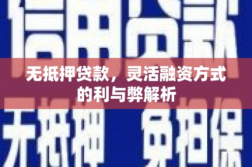 平江无抵押贷款，灵活融资方式的利与弊解析