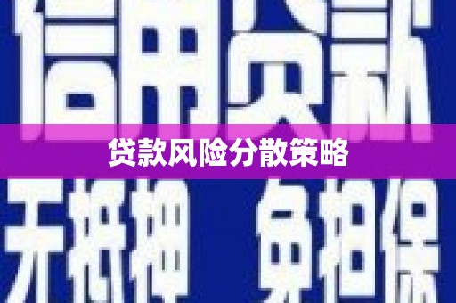 平江贷款风险分散策略